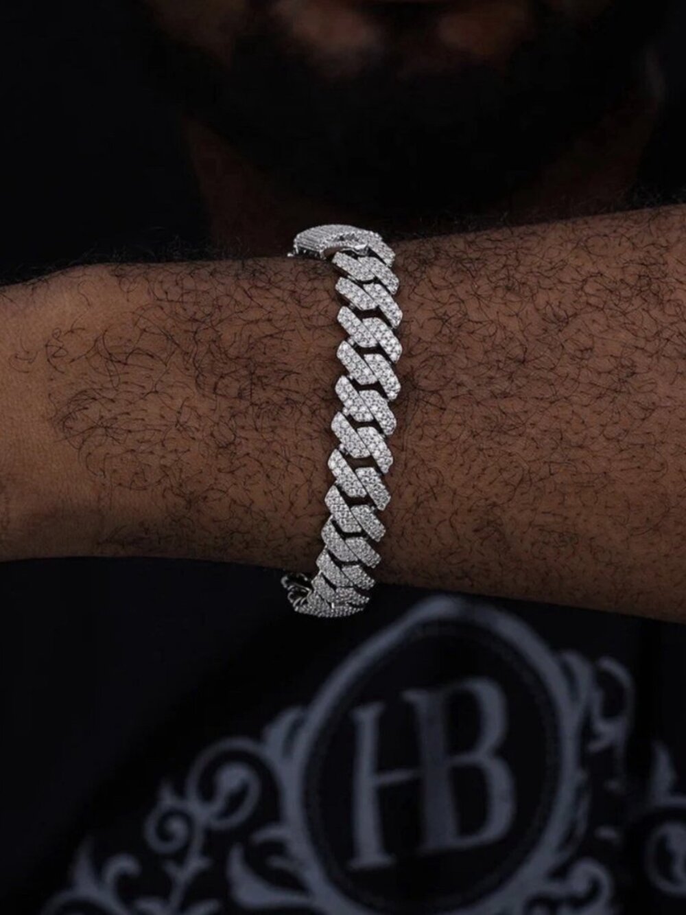 Men's Silver Cuban Link Bracelet Box Clasp Jewelry Bracelet